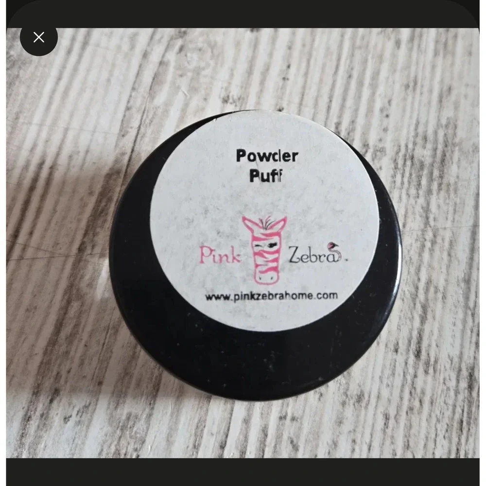 Pink Zebra Powder Puff Sprinkles Partial Jar 1 1/8 oz with Container Wax Melts